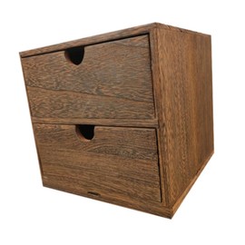 KOMBIUDA 1pc Wooden Storage Box for Home Organization Multi-purpose Drawer Box for Jewelry Sundries Elegant Brown Desktop Container Stylish Office Home Decor