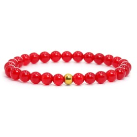 Echtes Karneol Edelstein Armband mit 6mm Perlen - verschiedene Längen - Heilstein Schutzstein Talisman Glücksbringer Geschenk (Karneol, 20CM)