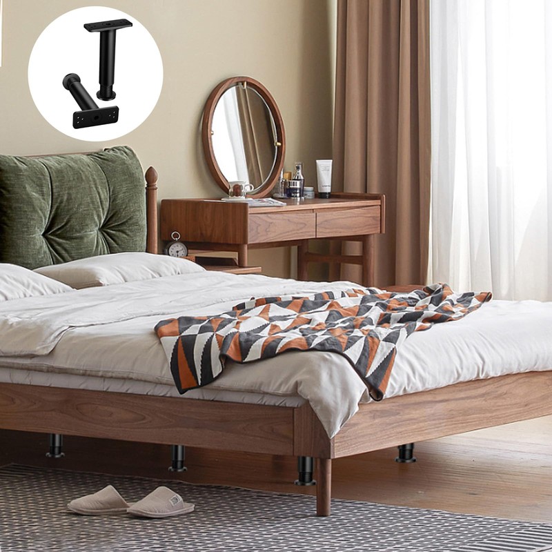 Pack of 2 Support Legs for Bed Frame, Black Bed