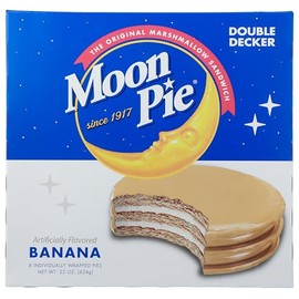 Moon Pie - Double Decker Banana - Box of 8 Individually Wrapped Pies