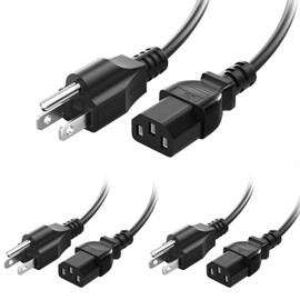 CYD 6FT 3 Prong AC Power Cord Replacement for Desktop Computer, PC, Printer, LCD Plasma TV, Scanner, Speaker, Projector, Monitor, Amplifier Power Cable (NEMA 5-15P to IEC 60320 C13), 3 Pack