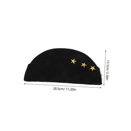 SAFIGLE Russian Soldier Cap Funny Hat Sailor Dance Boat Cap Stage Performance Accessory Black