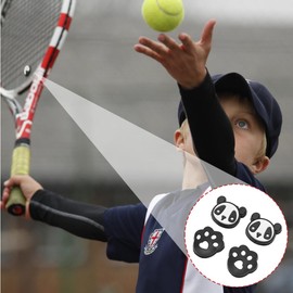 Lwuey Tennis Racket Dampeners, Cartoon Vibrations Dampener Cute Animals Pattern Fun Shocking Absorbers Sports Ball Racquet Take Silica Gel Accessories for Absorber Outdoor 4PCS(Panda Bear Claw)