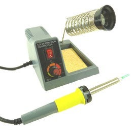 Electronix Express Temperature Adjustable Soldering Station, 5 to 40 Watt, Includes Iron with 1.5mm Pointed Tip and Cleaning Sponge