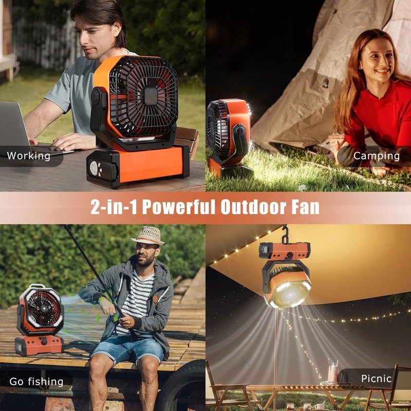 Bokynu 30000mAh Portable Misting Fan for Camping & Outdoors -