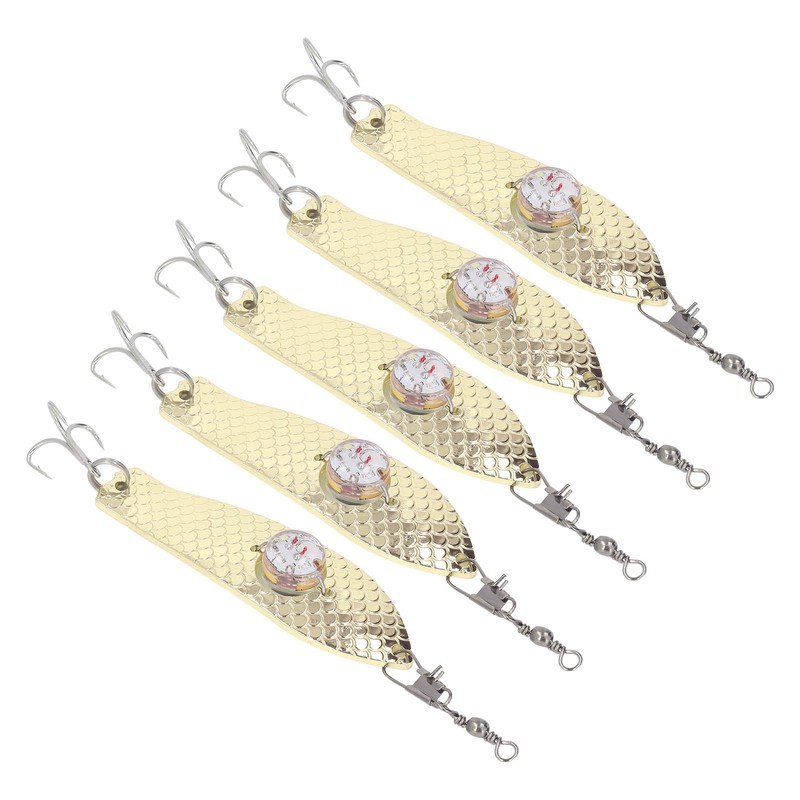 5PCS LED Fishing Lure Light Rustproof Stainless Steel LED Lighted