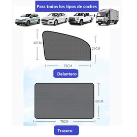 DOLAMANÍ Sun protection for car curtain, sun protection magnetic for UV protection, heat protection, sun protection car baby, side window curtain, reflective mesh, front windscreen rear window (4 pieces)