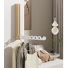 Natural Wood Folding Clothes Hanger Rack for Laundry Room, Wall
