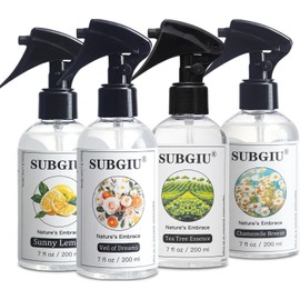 Room Natural Linen Spray and Fabric Spray, Aromatherapy (【7 Fl Oz】, Encounter + Lemon + Tea Tree + Chamomile(4 Bottle))