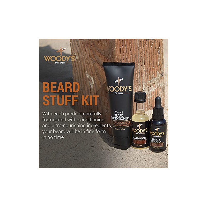 Woodyââ‚¬TMs Beard Stuff Kit ââ‚¬" Includes Beard Wash, Conditioner, and