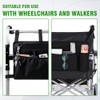 Wheelchair Side Bag with Cup Holder and Reflective Strip, Large