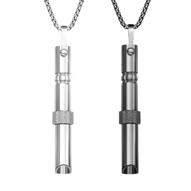 atnayo atnayo 2 Pcs Anxiety Necklace,Breathing Necklace, Stainless Steel Breathlace