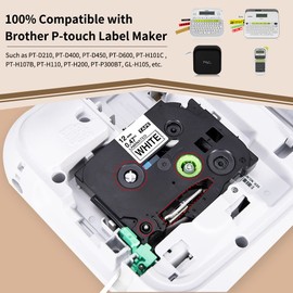 COLORWING Compatible Brother P-Touch Tape 12mm TZe-231 0.47’’ Laminated Tape for Brother PT-H110 GT-H105 PT-P300bt Label Maker, Black on White TZ Label Tape Cassette, 5-Pack