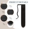 FESHFEN Straight Long Wrap Around Ponytail Extensions 28” Synthetic Hair