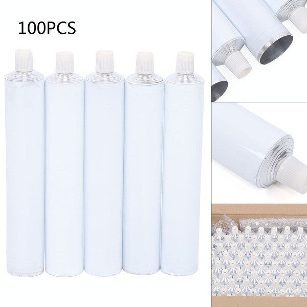 SENDERPICK 100pcs Travel Tube Aluminum Empty Unsealing Toothpaste Tubes Environmentall