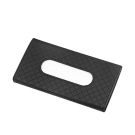 Car Sun Visor Tissue Holder, Leather Tissue Dispenser for Car, Rectangle Car Napkin Holder, Hanging Tissue Clip Holder, Car Mask Holder, Sun Visor Accessory Universal for Most Vehicles (Black)
