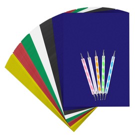 120 pcs Transfer Paper Carbon Tracing Paper Carbon Water-Soluble Transfer Paper for Transfer Pattern on Fabric,Wood,Cross Stitch Cloth,Paper, Hand Painting with 5 pcs Embossing Stylus(A4,6 Color)