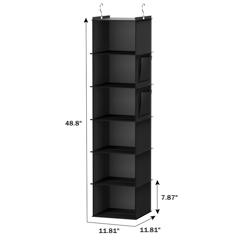 YOUDENOVA Hanging Closet Organizer, 6-Shelf Closet Hanging Storage Shelves, 2