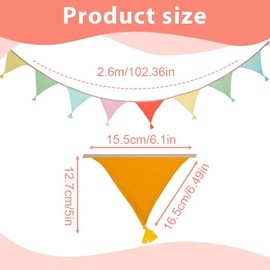 GXGM Bunting Children's Room, Bunting Fabric, Fabric Bunting Muslin Cotton - Nursery Decoration Girls & Boys, Garland for House Bed, Baby Bed & Cot, Wall Decoration Gift (B)