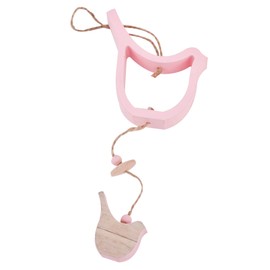 Dadeldo Bird Sweet Decorative Pendant Wood 20 cm Pink Decoration Spring Decoration