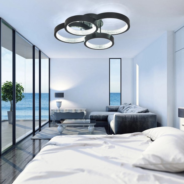 Unbranded Modern Dimmable Chandelier LED Acrylic Ceiling Light 4 Rings
