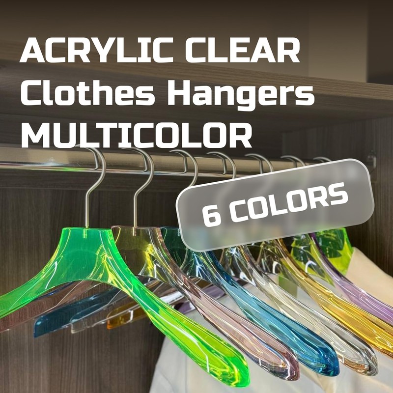 Kostaverite 5 Pack Acrylic Multicolored Clothes Hangers with Durable 360