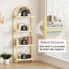 Yusong Bookshelf 4 Tier Arched Bookcase, 71.3" Tall Industrial Open