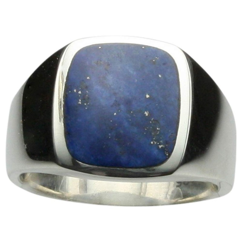 Fine Signet Ring 925 Silver with Lapis Lazuli, Silver