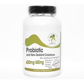 Naturetition Supplements Probiotic 450mg and New Zealand Colostrum 650mg ~ 100 Capsules - No Additives