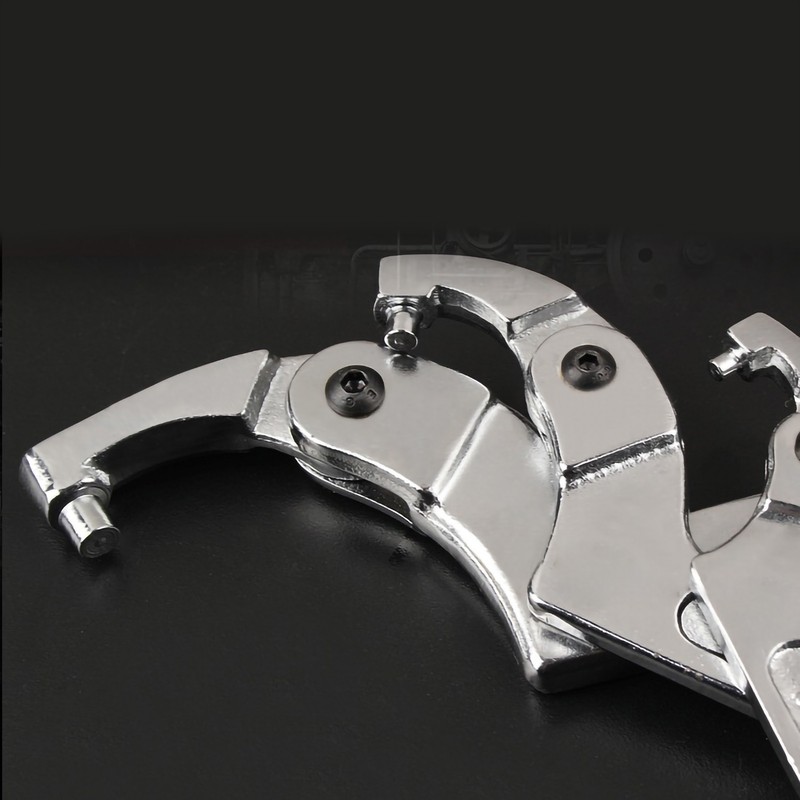Multifunctional Hook Wrench Adjustable C Shape Movable Head Spanner Hand