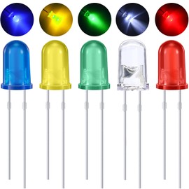 EBOOT 100 Pieces Clear LED Light Emitting Diodes Bulb LED Lamp, 5 mm (RGB Multicolor Common Anode)