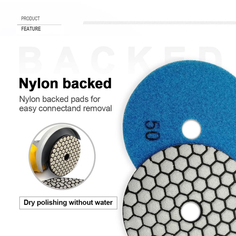 SHDIATOOL Dry Diamond Polishing Pads 4 Inch Sanding Disc Grinding