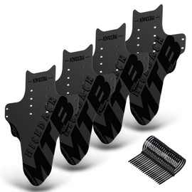 NICEDACK Mudguard Mountain Bike Mudguard Fit 20 - 29 Inch MTB Mudguard Front and Rear Compatible Bicycle Splash Guard, Black