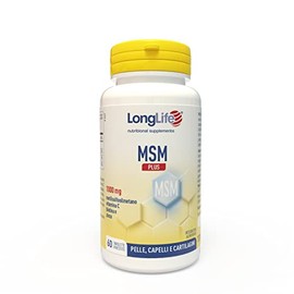 LongLife® MSM Plus | MSM con vitamina C, biotina e zinco | Integratore capelli, unghie, pelle | 1000mg OptiMSM® per tavoletta | Alto dosaggio | Fino a 2 mesi di trattamento | Vegano e senza glutine