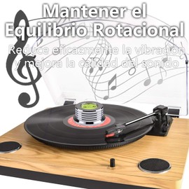 UTHBVSVK 50Hz Estabilizador de Discos de Vinilo, con Nivelación de Burbujas, Medición de Velocidad, Aleación de Aluminio de 280g, Mantiene el Equilibrio rotacional y Mejora la Calidad del Sonido