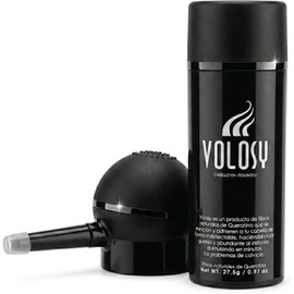 Volosy - Kit Microfibra de Queratina 27.5 g con Aplicador Tipo Bomba Fibras Capilares Naturales para Mayor Volumen y Densidad Visual Disimula Calvicie al Instante Unisex I Cafe Oscuro