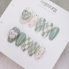  Oreo checkerboard handmade nail tip - Coffin Egg /