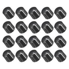 Rebower 20pcs Potentiometer Knobs Knurled Shaft Insert D Type Switch Knobs [for Audio Device] - 15 x 13.5 mm/6 mm/Black White