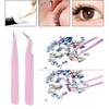 ZXfad 2pcs Eyelash Extension Tweezers, Straight and Curved Tips, Stainless