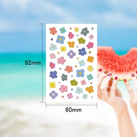 Popular Nail Art Stickers Set, 14 Pieces Cute 3D Stick Manicure for Women, Girls, Kids, Ultra Thin Children Nail Stickers Flowers, Rainbow, Strawberry, Star, Moon, Emoji for Work or Casual Nail