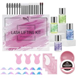 PERMANIA Lash Lift Kit, Lash Lift at Home, Gentle Formula Eyelash Perming Kit & Brow Lamination Kit, Up to 4 Weeks Curl, for Salon and Home Use