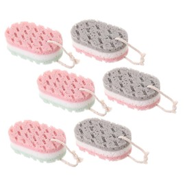 Baluue 6pcs Bath Shower Sponge Exfoliating Loofahs Back Rubbing Sponges Body Scrubber for Bathroom