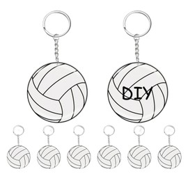 NUOLUTH Volleyball Keychain, 6 Pcs Large volleyball keychain bulk for Team, volleyball gifts for teen girls,Volleyball Gifts Stuff for Sports Party Favors, School Volleyball Reward