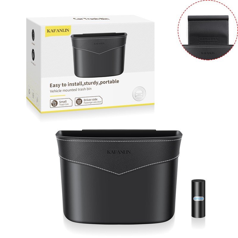 Car Trash Can Mini Trash Bin Garbage Organizer with Plastic