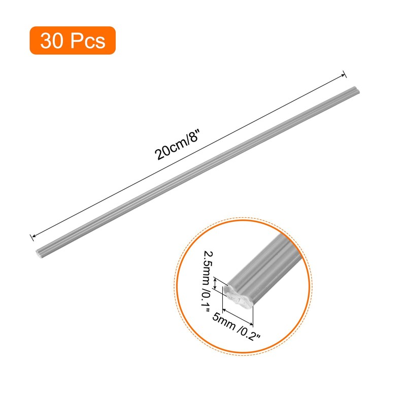 MECCANIXITY 30pcs 8 Inch Plastic Welding Rods PVC Welding Strips