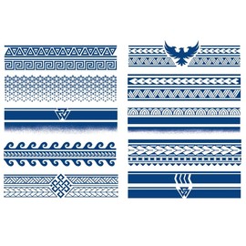 Temporary Bracelet Tattoo Tribal Tattoo Semi-Permanent Tattoo Long-Lasting Tattoo G10 10 Sheets