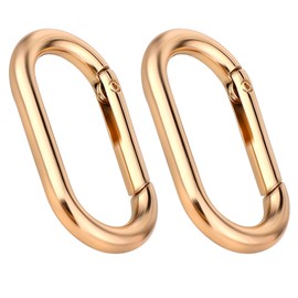 2 Pcs Gold Carabiner Key Clips,Heavy Duty Spring O Ring Keyring Clips for Purse Strap,Keychains & Backpacks,Buckle Clasp,Backpacks,Purse,Keys,Bag Strap Rustproof Key Hook Accessories (Gold)