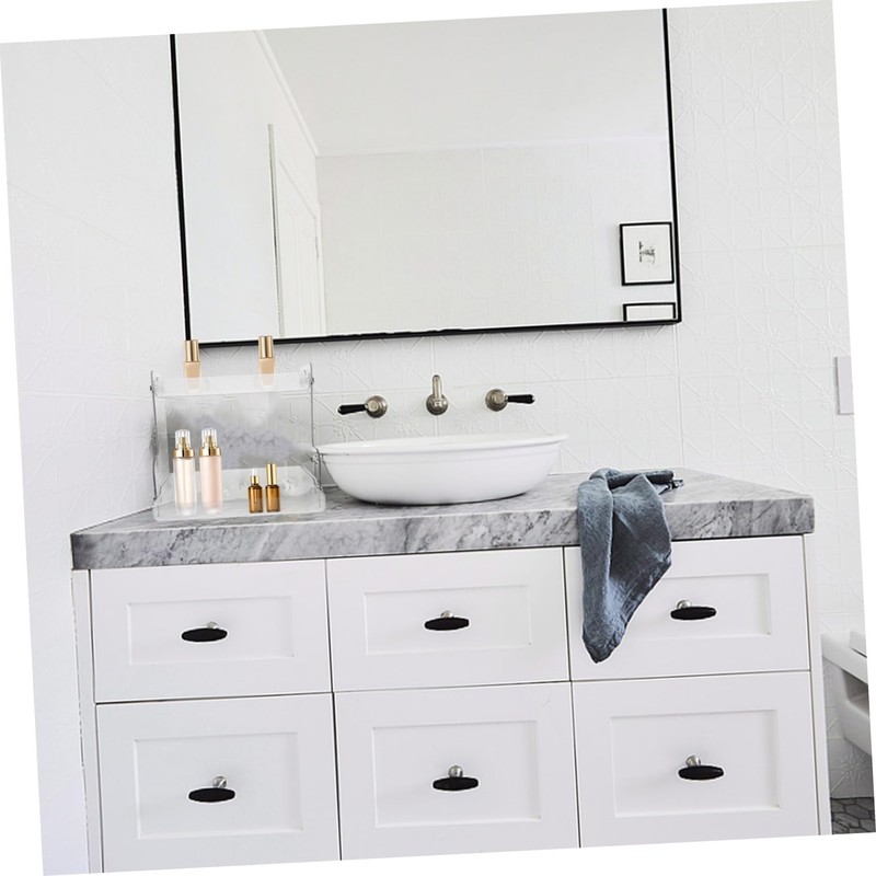 KICHOUSE 2-Tier Cosmetic Storage Organizer Wall-Mounted Vanity Organizer for Bathroom