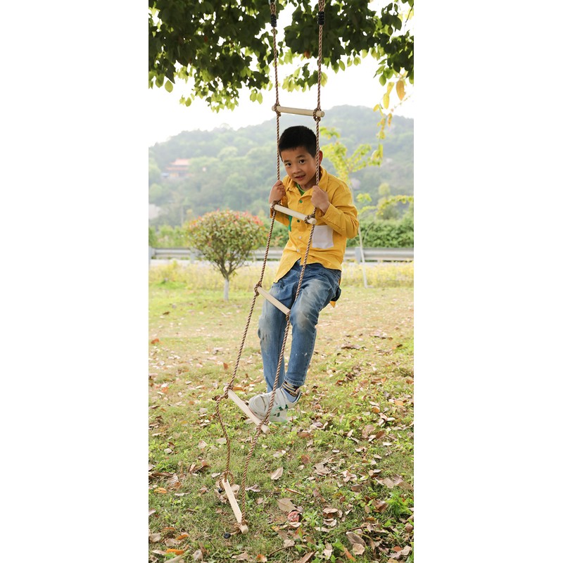 PLAYBERG 5 Step Climbing Wooden Rope Ladder