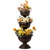 Gardenised Outdoor Garden Triple Stacked Flower Bowl Urn Tier Planter